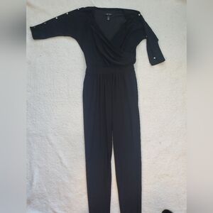White House Black Market Women Black Jumpsuit Size 2.
